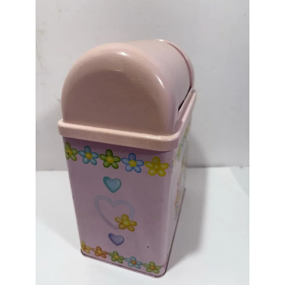 Sanrio Vintage Hello Kitty‎ Desk Tin Box Garbage Trash Can Dust Box japan 1997